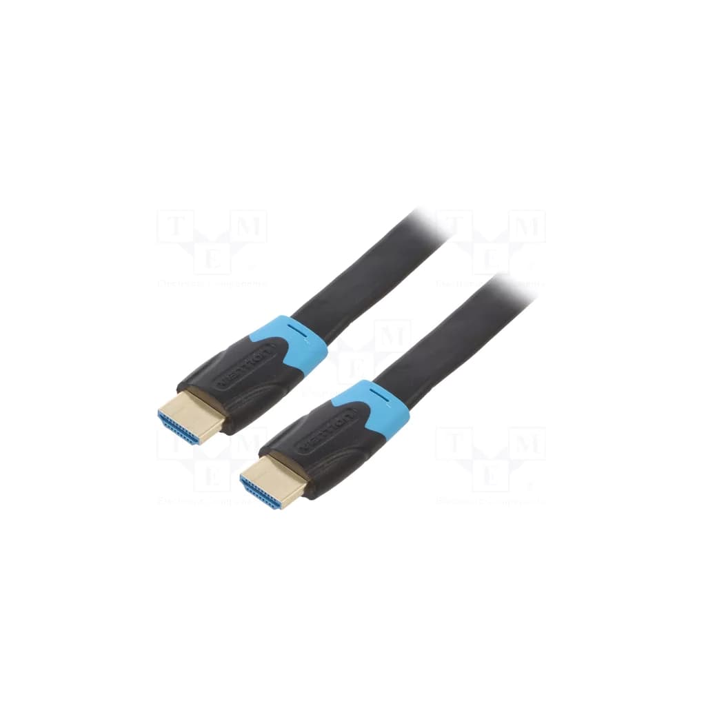 Кабель мультимедійний HDMI M to HDMI M 10.0m flat black VENTION (AAKBL)