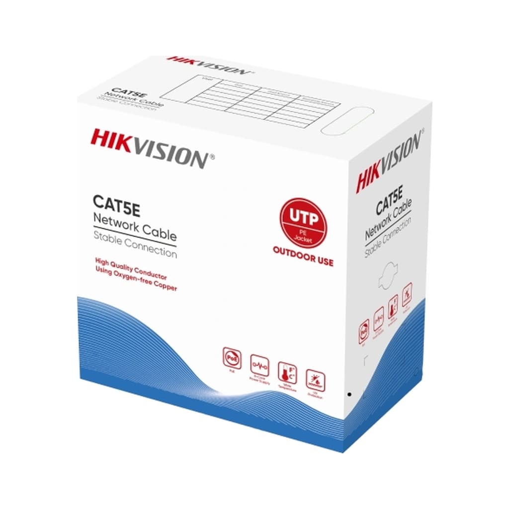 Кабель мережевий Hikvision UTP 305м, cat.5e, CU, outdoor (DS-1LN5EO-UU/E)