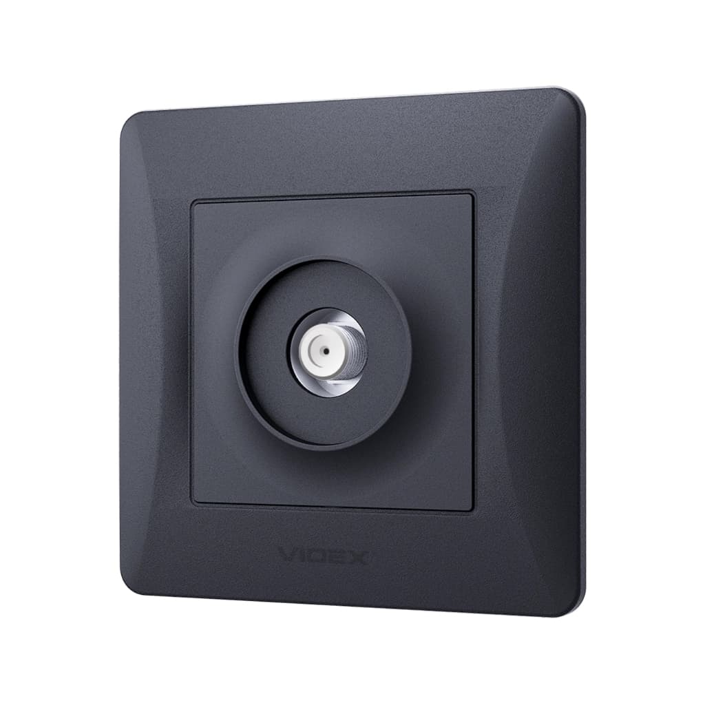 ТВ розетка Videx \BINERA SAT одинарна супутникова чорний (VF-BNSK1SATE-BG)