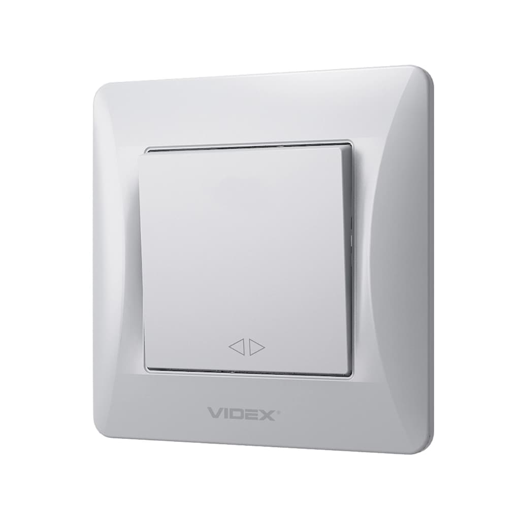 Перемикач Videx BINERA 1кл проміжний срібно (VF-BNSW1I-SS)