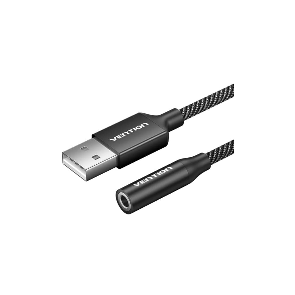 Звукова плата VENTION USB AM to 3.5mm F 0.25m (4pin) 96kHz/24bit DSP noise reduction (CVEBC)
