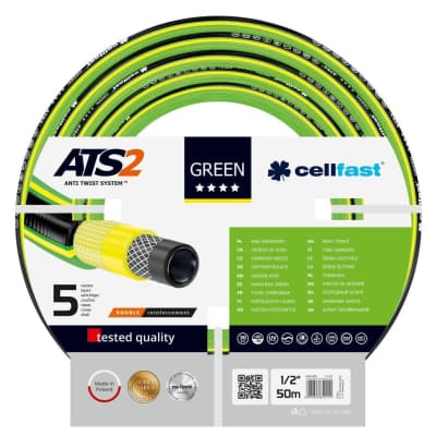 Шланг для поливу Cellfast GREEN ATS, 1/2", 50м, 5 шарів, до 30 Бар, -20…+60°C (15-101)