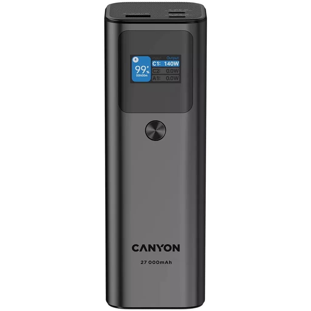 Батарея універсальна Canyon PB-2010 27000mAh PD/3.1/140Wh, in/out2xUSB-C PD/140W, outUSB-A/22.5W (CNE-CPB2010DG)