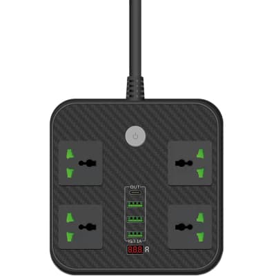 Мережевий фільтр живлення Voltronic TВ-Т90, 4роз, 3*USB Black (ТВ-Т90-Black)