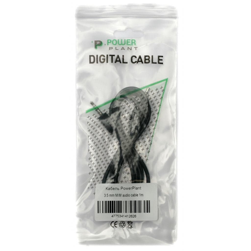 Кабель мультимедійний 3.5mm M to 3.5mm M 1.0m PowerPlant (KD00AS1262)