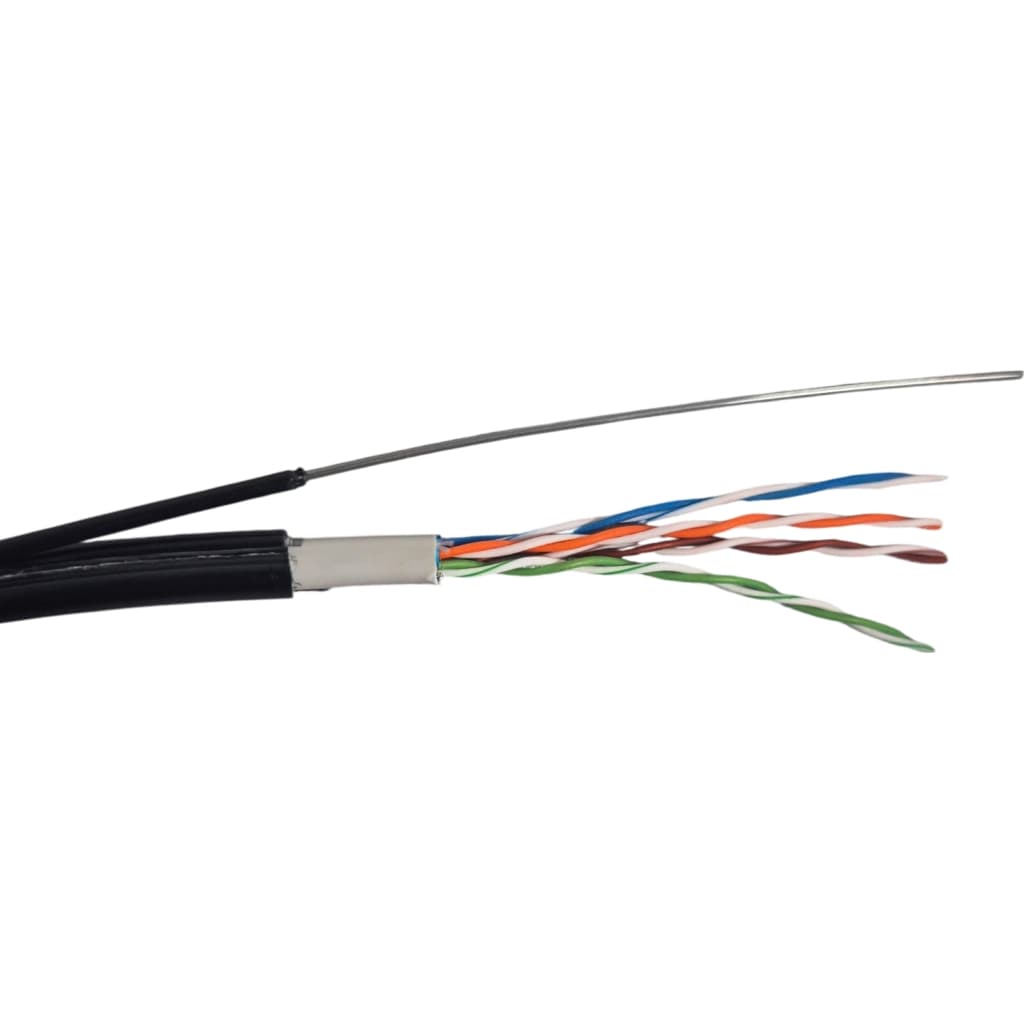 Кабель мережевий GEAR UTP 305м, cat.5e, CCA, 4*2*0,51, PVC+PE, outdoor, steel wire (GEC-UTPCCAOUTSC051305)