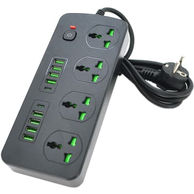 Мережевий фільтр живлення Voltronic TВ-Т91, 4роз, 8*USB+2PD Black (ТВ-Т91-Black)