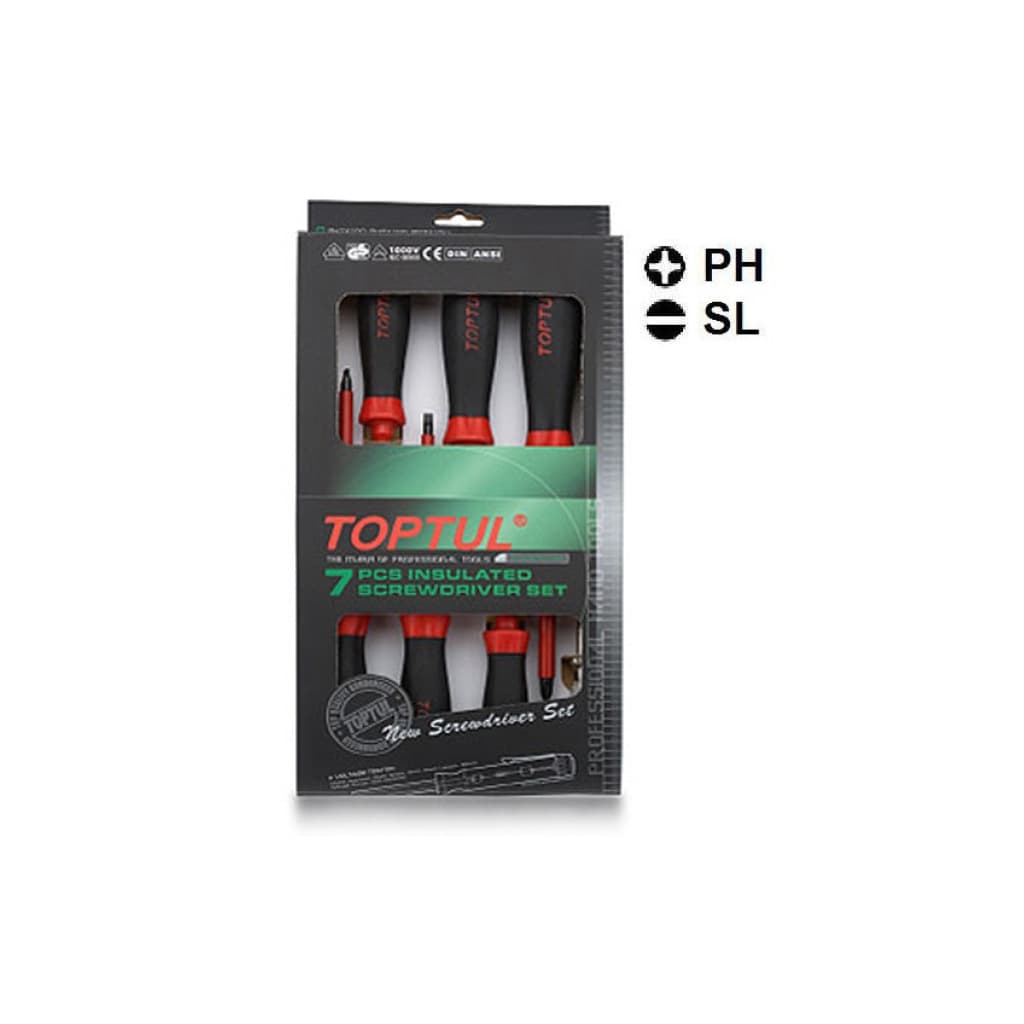 Набір викруток Toptul діелектричних (1000V) 7шт. (GAAE0704)