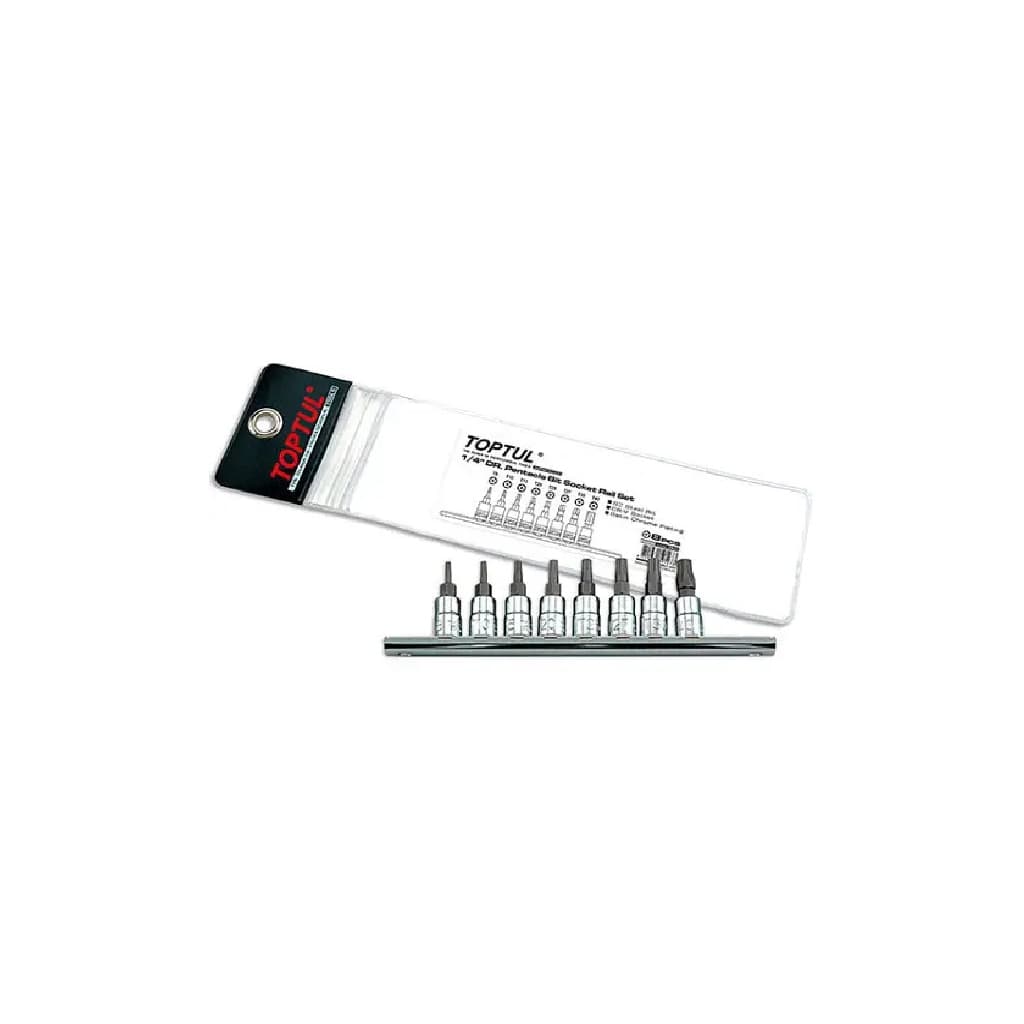 Набір біт Toptul TORX п'ятигранних з отвором 1/4" T8-T40 8шт. (GAAG0805)