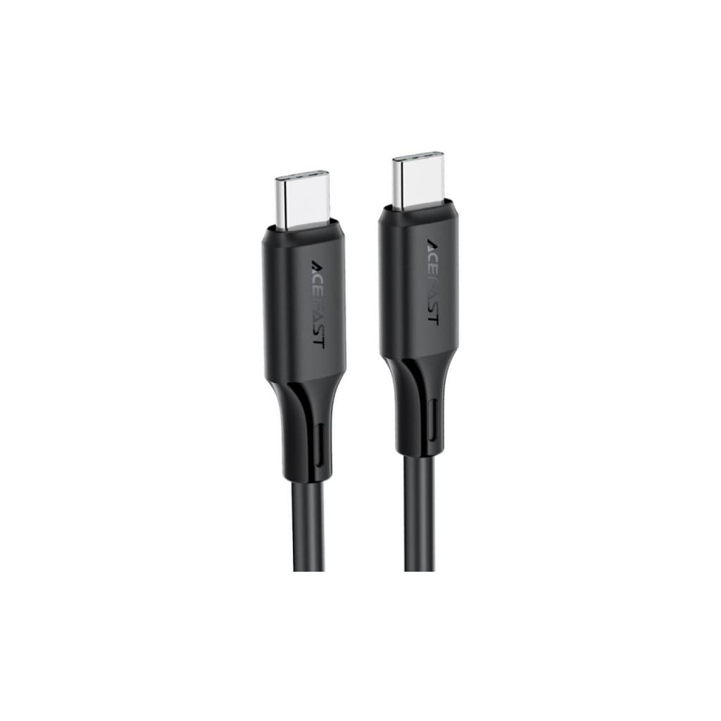 Дата кабель USB-C to USB-C 1.2m 3A 60W silicone black Acefast (6974316284161)
