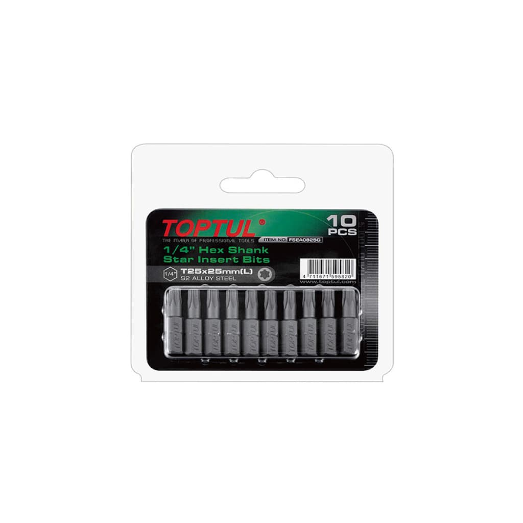 Набір біт Toptul 1/4" L25мм T40 10шт. (FSEA0840G)