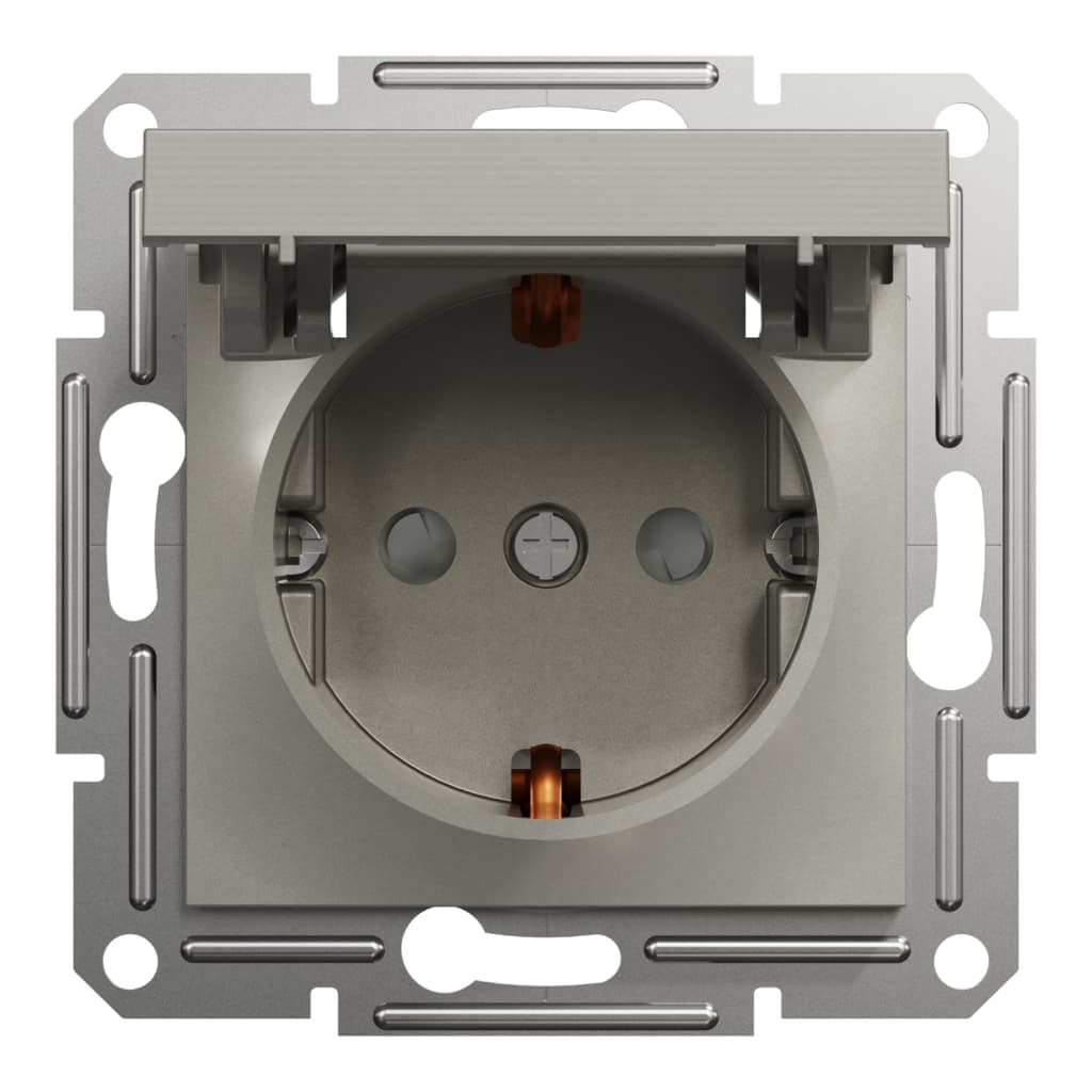 Розетка Schneider Electric ASFORA з кришкою, бронза (EPH3100169)