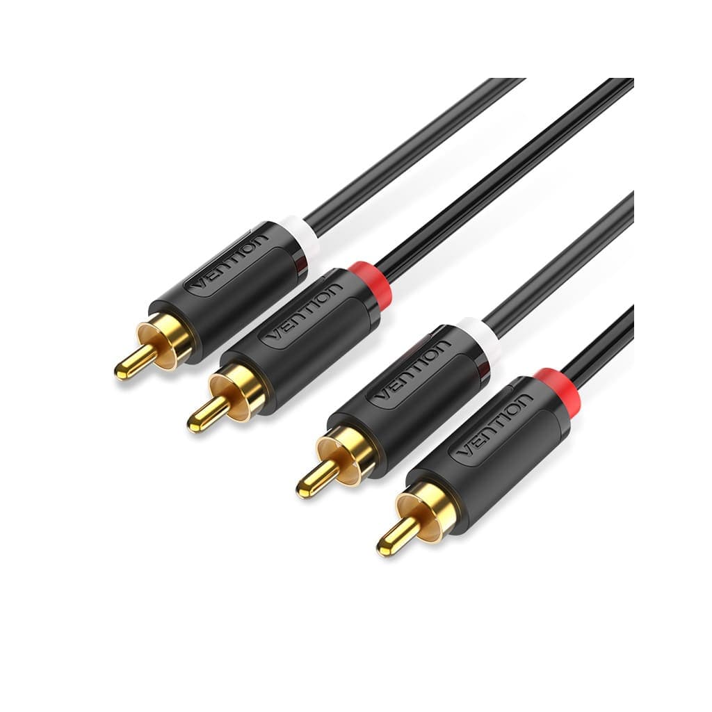 Кабель мультимедійний 2xRCA M to 2xRCA M 1.5m black VENTION (BCMBG)
