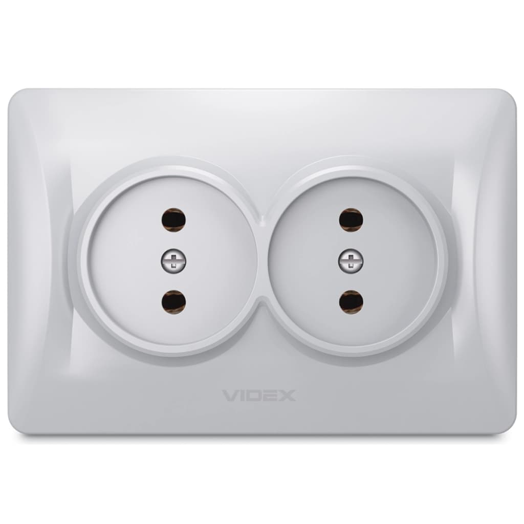 Розетка Videx BINERA 2ая серебр (VF-BNSK2-SS)