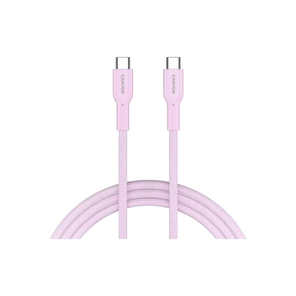 Дата кабель USB-C to USB-C 1.0m OnWire 60CL C-C 60W COLOR Braided 1m Pink Canyon (CND-CCAP60AB10PK)