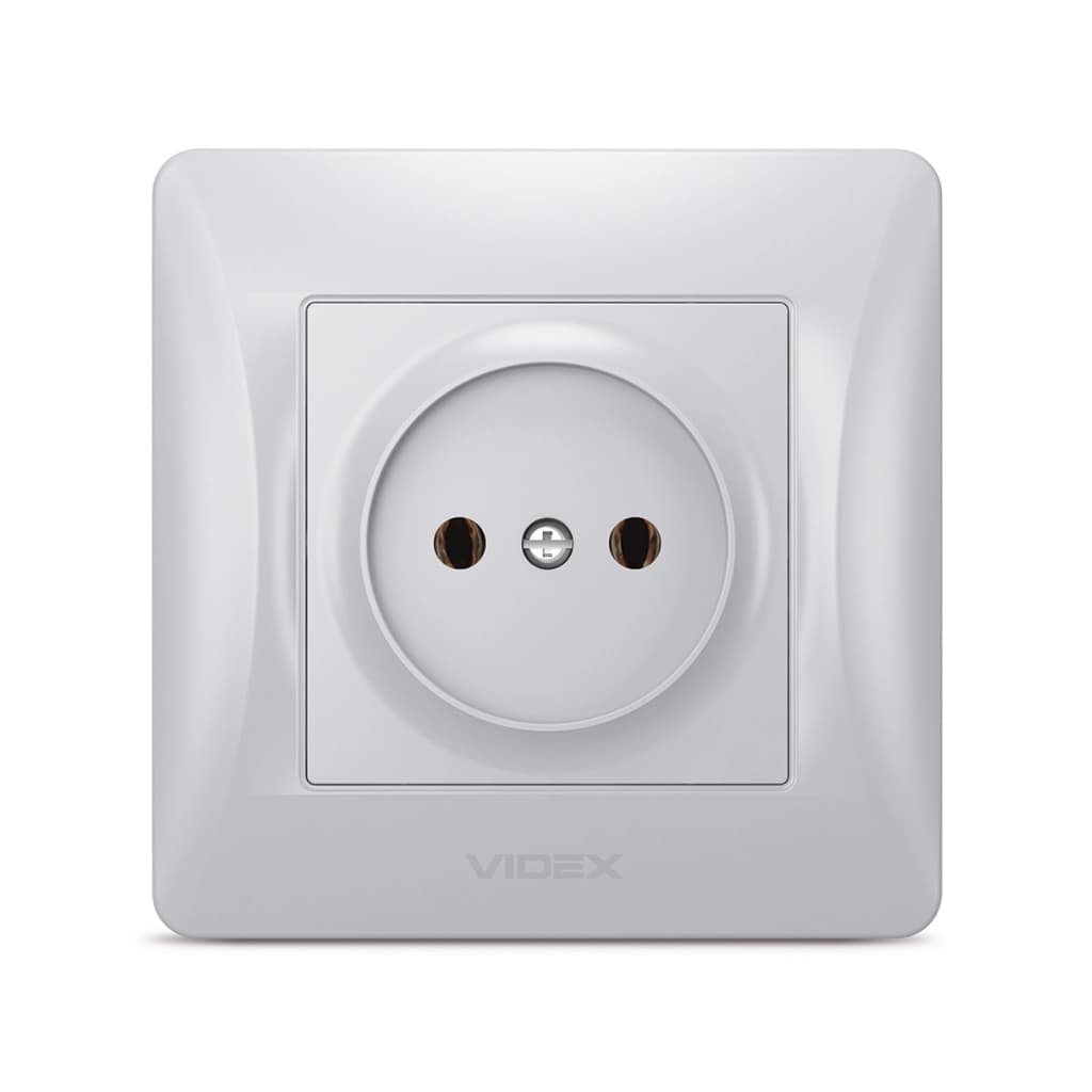 Розетка Videx BINERA 2ая із заземленням кремова (VF-BNSK1-SS)