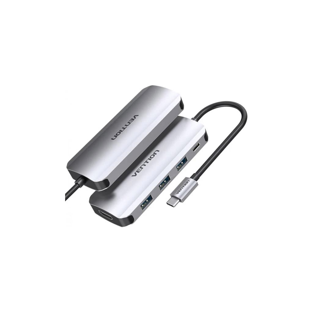 Концентратор VENTION USB 3.1 Type-C to HDM/USB 3.0х3//PD 100W 5-in-1 (THFHB)