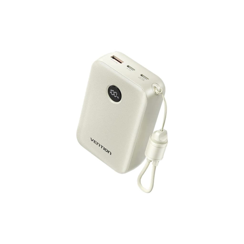 Батарея універсальна VENTION 20000mAh 22,5W Fast Charging, with built-in USB-C cable, Beige (FKBN0-C)