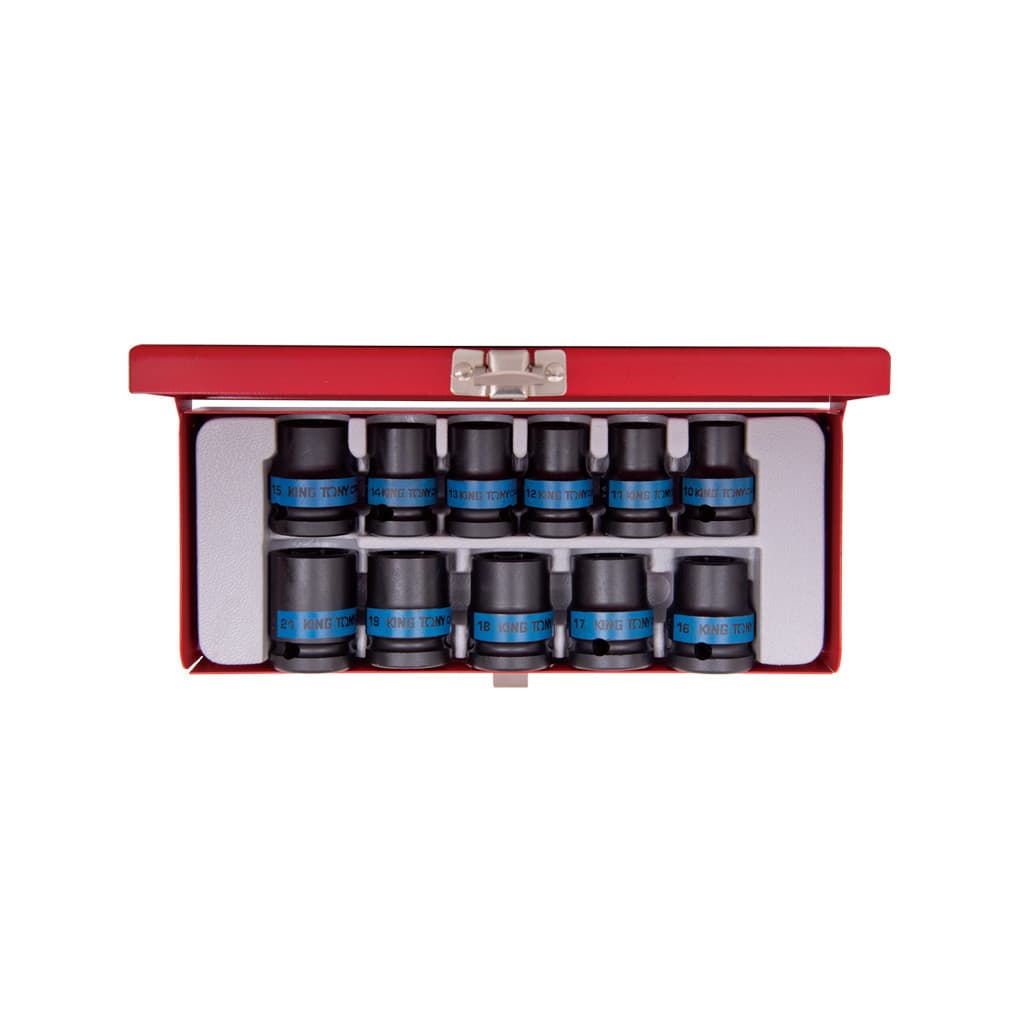 Набір торцевих головок KING TONY 1/2" ударних 11 шт. 10 - 21 мм (4412MP)