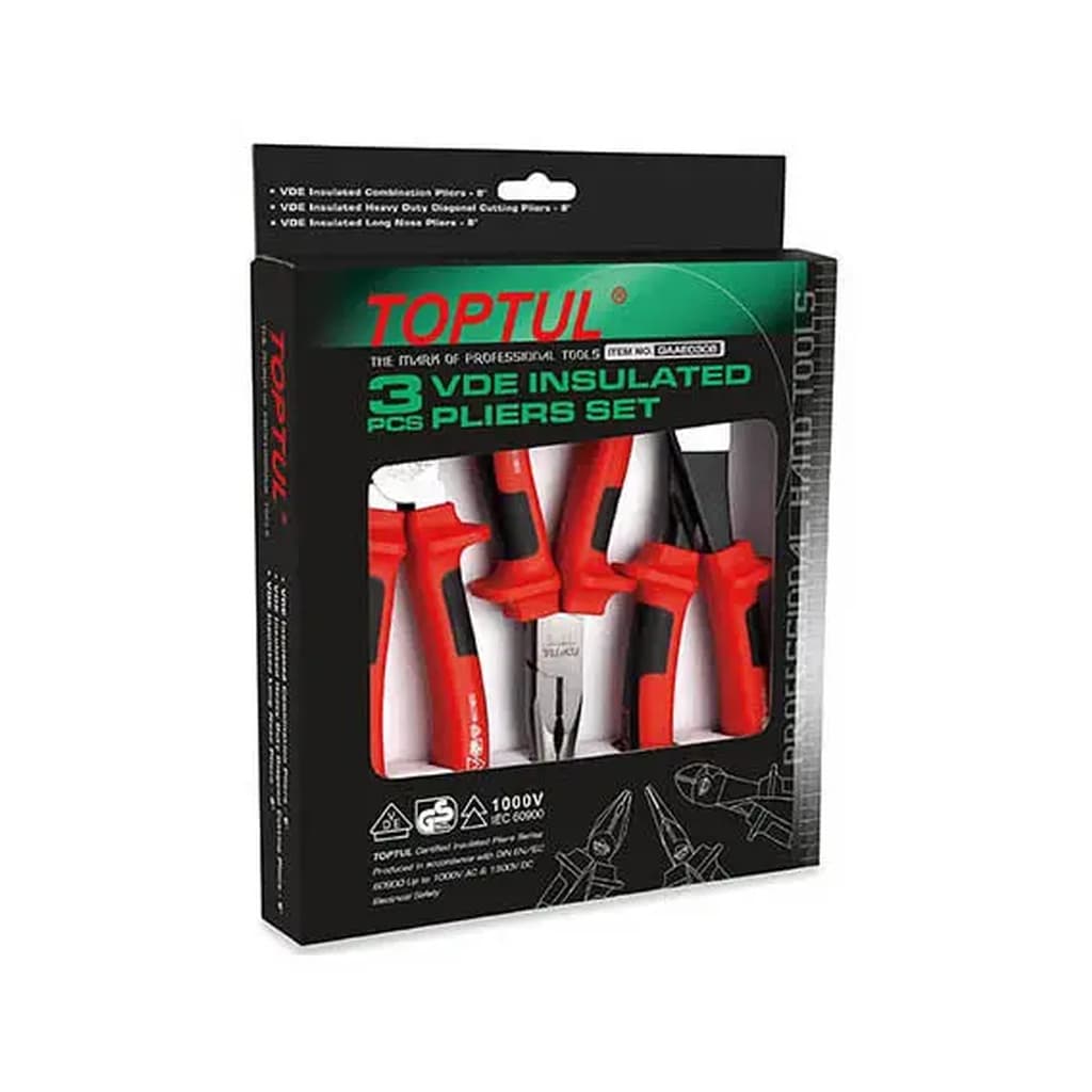 Набір інструментів Toptul діелектричних 3шт. VDE 1000V (GAAE0308)
