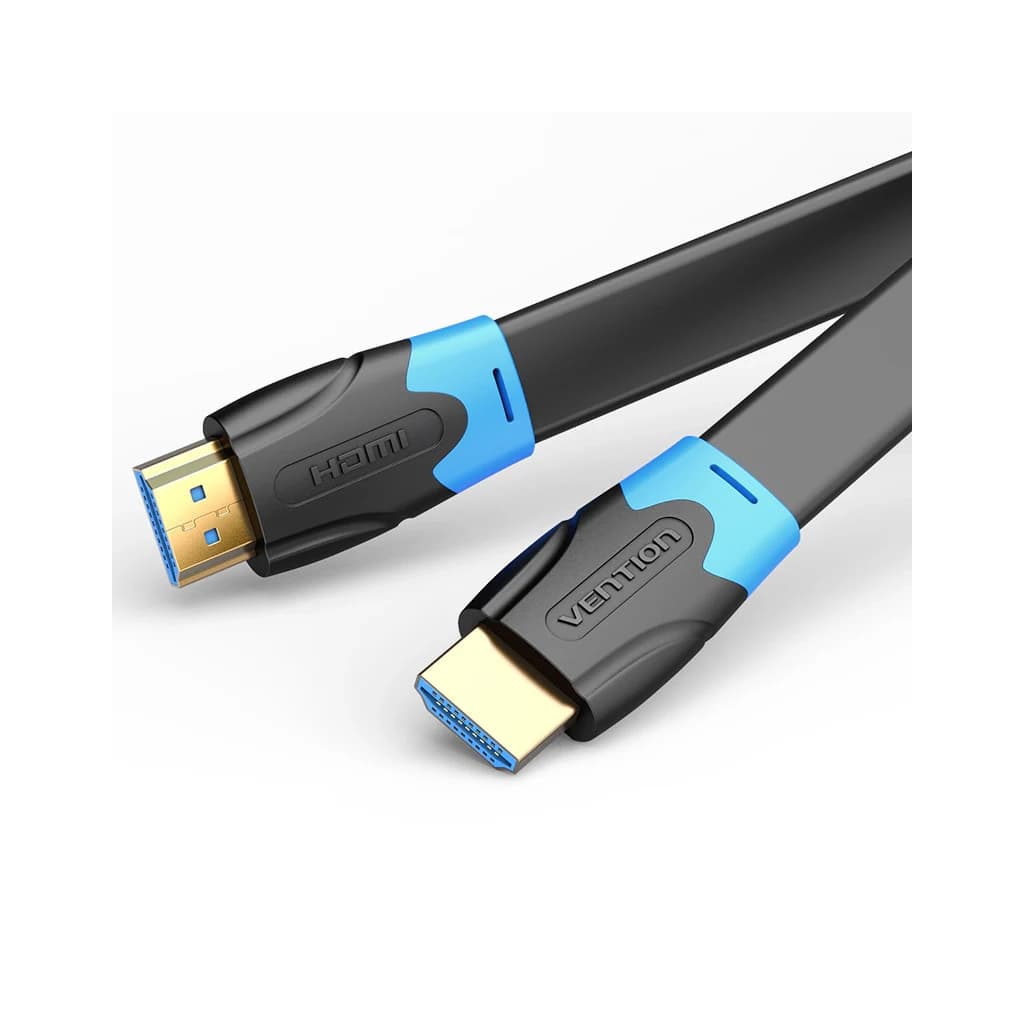 Кабель мультимедійний HDMI M to HDMI M 2.0m flat black VENTION (AAKBH)