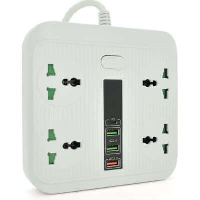 Мережевий фільтр живлення Voltronic TВ-Т18, 4роз, 2*USB+PD White (OS-Т18-White)