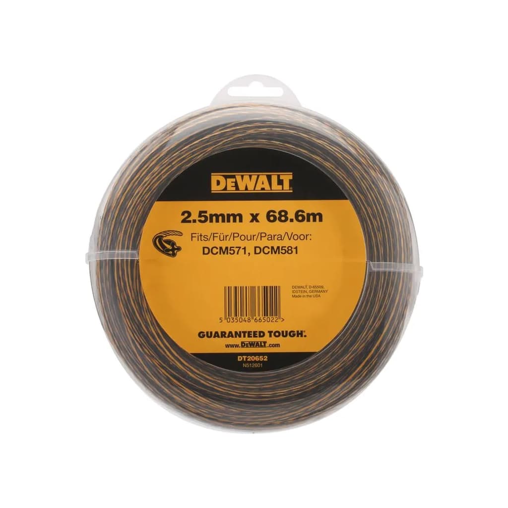 Жилка косильна DeWALT діаметр 2.5 мм, довжина 68.7 м, кручена (DT20652)