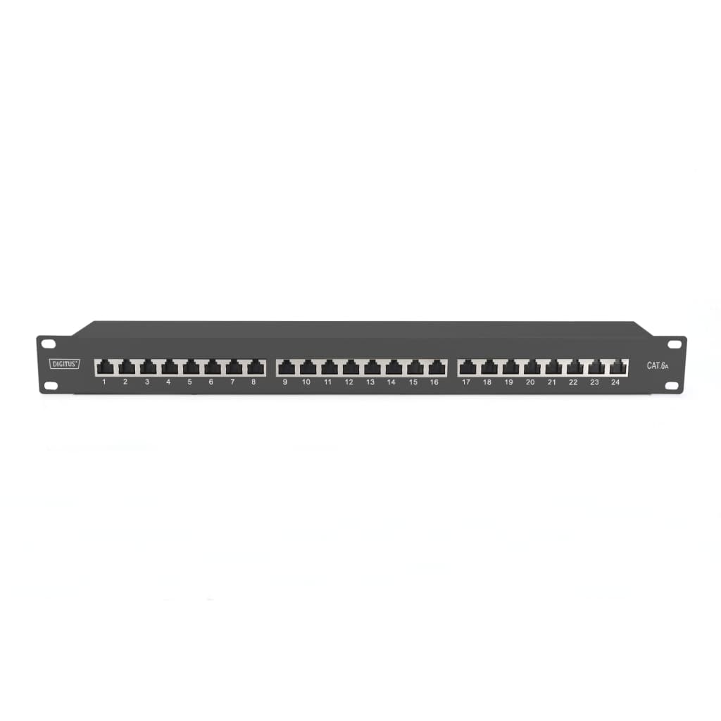 Патч-панель 19" 24xRJ-45 STP cat.6a, 1U, black Digitus (DN-91624S-EA-B)
