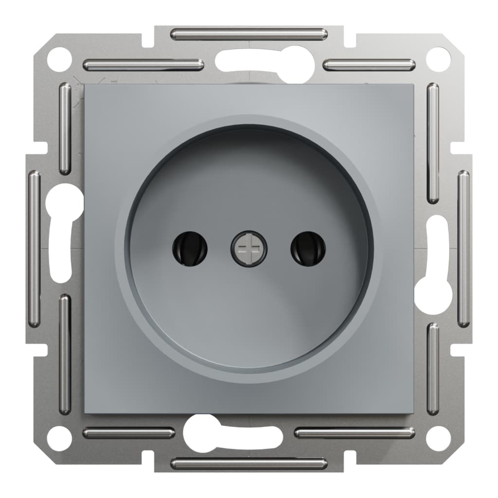 Розетка Schneider Electric ASFORA без заземлення сталь (EPH3000162)