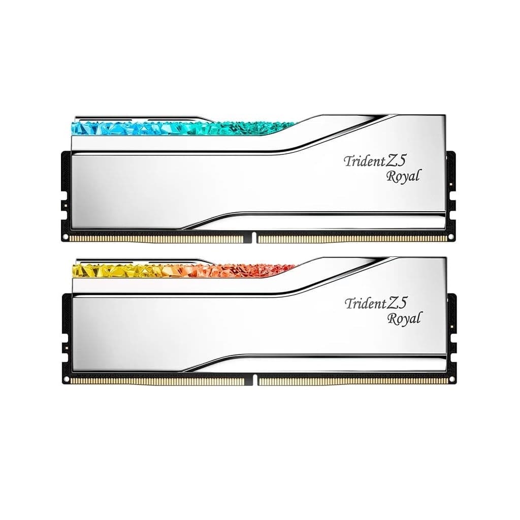 Модуль пам'яті для комп'ютера DDR5 64GB (2x32GB) 6400 MHz Trident Z5 Royal Silver G.Skill (F5-6400J3239G32GX2-TR5S)