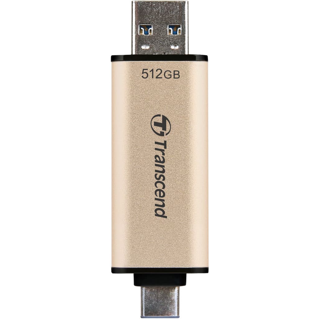 USB флеш накопичувач Transcend 512GB JetFlash 930C Gold-Black USB 3.2/Type-C (TS512GJF930C)