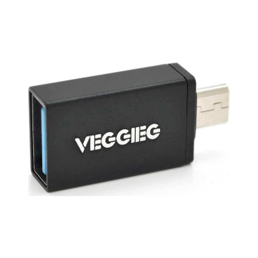 Перехідник USB 2.0 AF to Micro 5P M OTG black VEGGIEG (V-OT01)