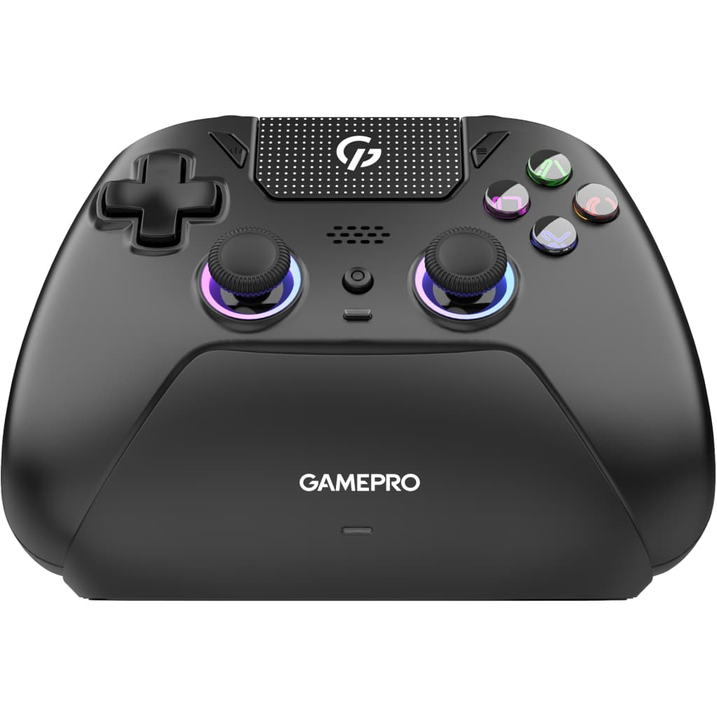 Геймпад GamePro із зарядною станцією 2.4G/BT 5.1/USB (Switch/PS/PC/iOS/Android) RGB Black (GPS20BDOC)