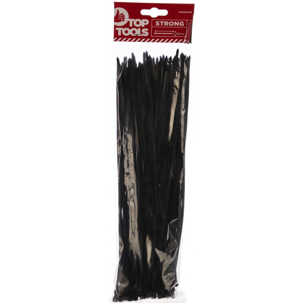 Стяжка Top Tools чорна, 3.6x300 мм, пластик, 100 шт. (44E960)