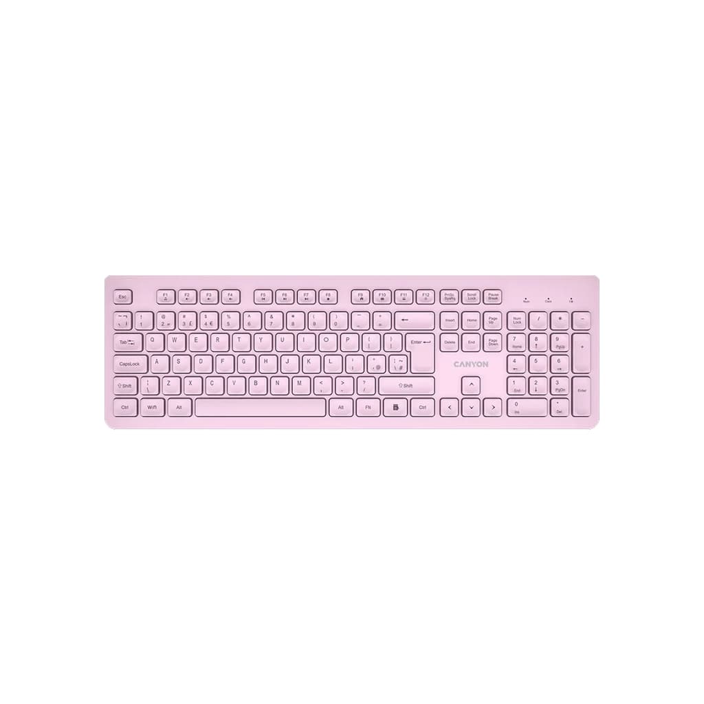 Клавіатура Canyon HKB-W01 Silent Wireless UA Pink (CNS-HKBW01P)