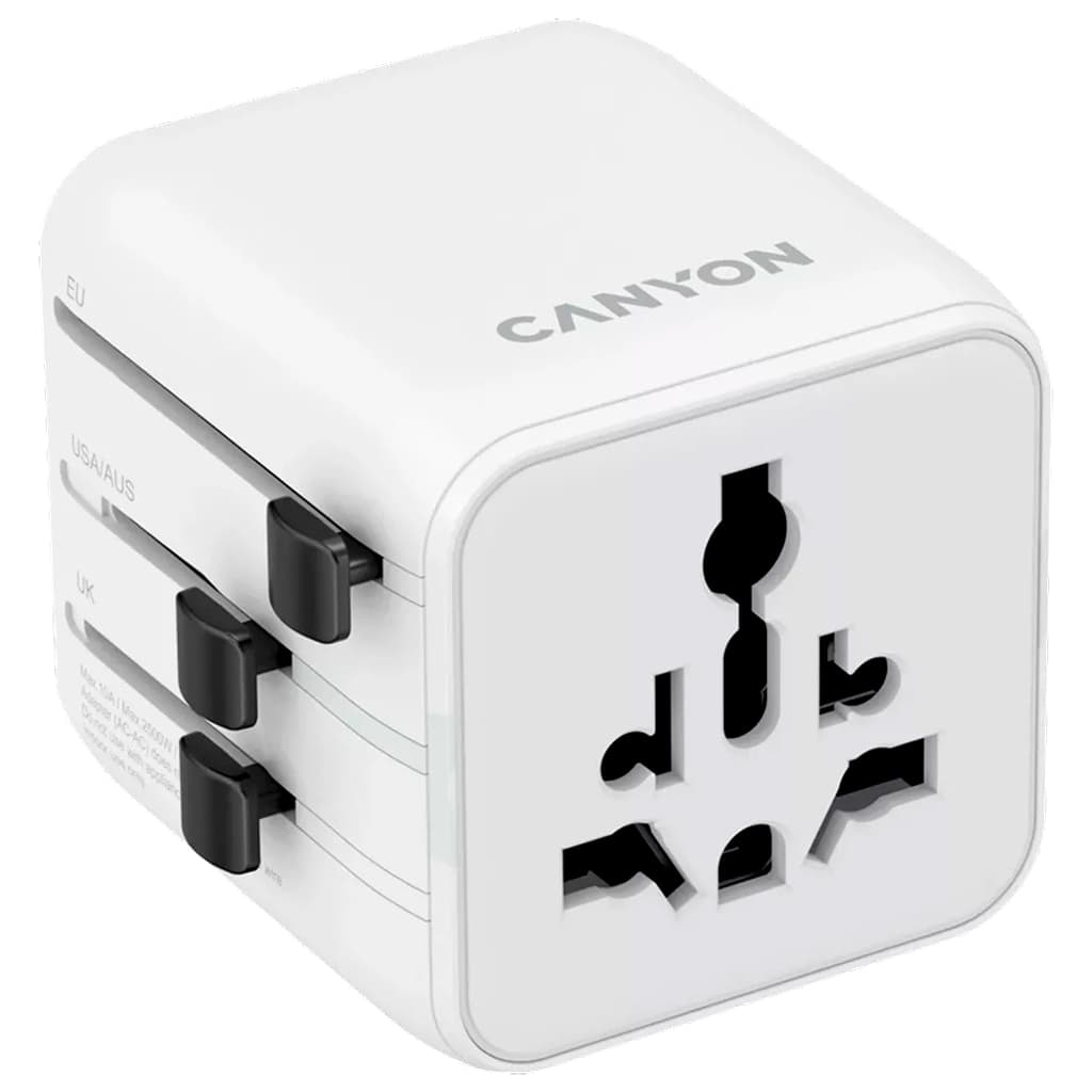 Перехідник Canyon Travel Adapter OnTour One EU/UK/US/AUS White (CNS-TA1005W)