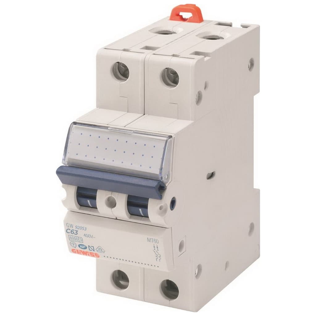 Автоматичний вимикач GEWISS 2-п. 63A 6kA С (GW92053)