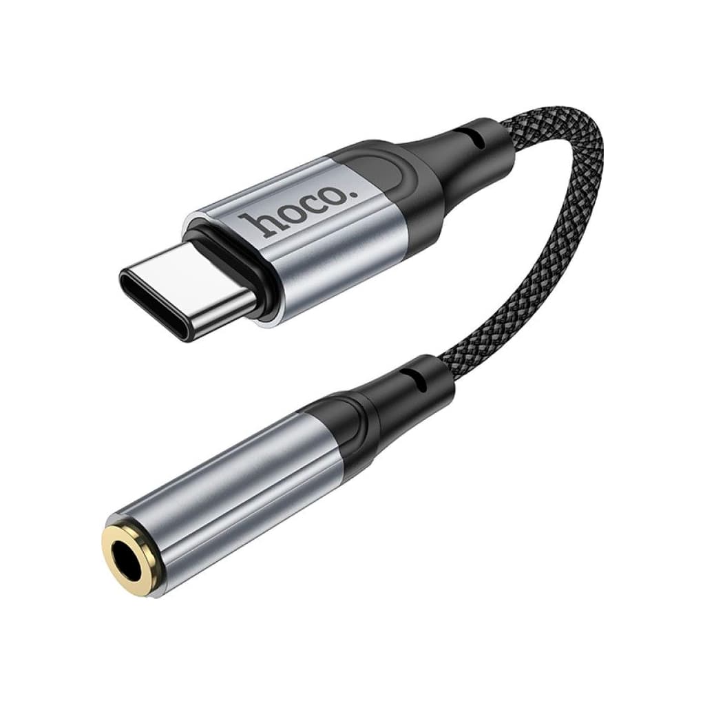 Перехідник USB-C to 3.5mm F 0.12m Black HOCO (6942007608886)