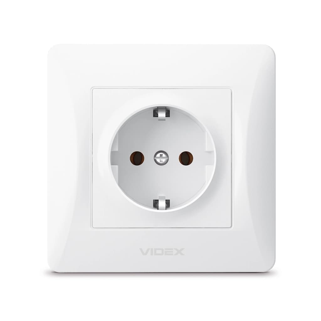 Розетка Videx BINERA 1ая із заземленням (VF-BNSK1G-W)