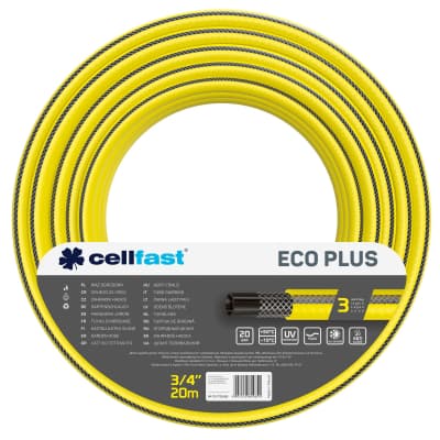 Шланг для поливу Cellfast ECO PLUS 3/4" 20м, 3 шари, до 20 Бар, -10…+50°C (12-170)