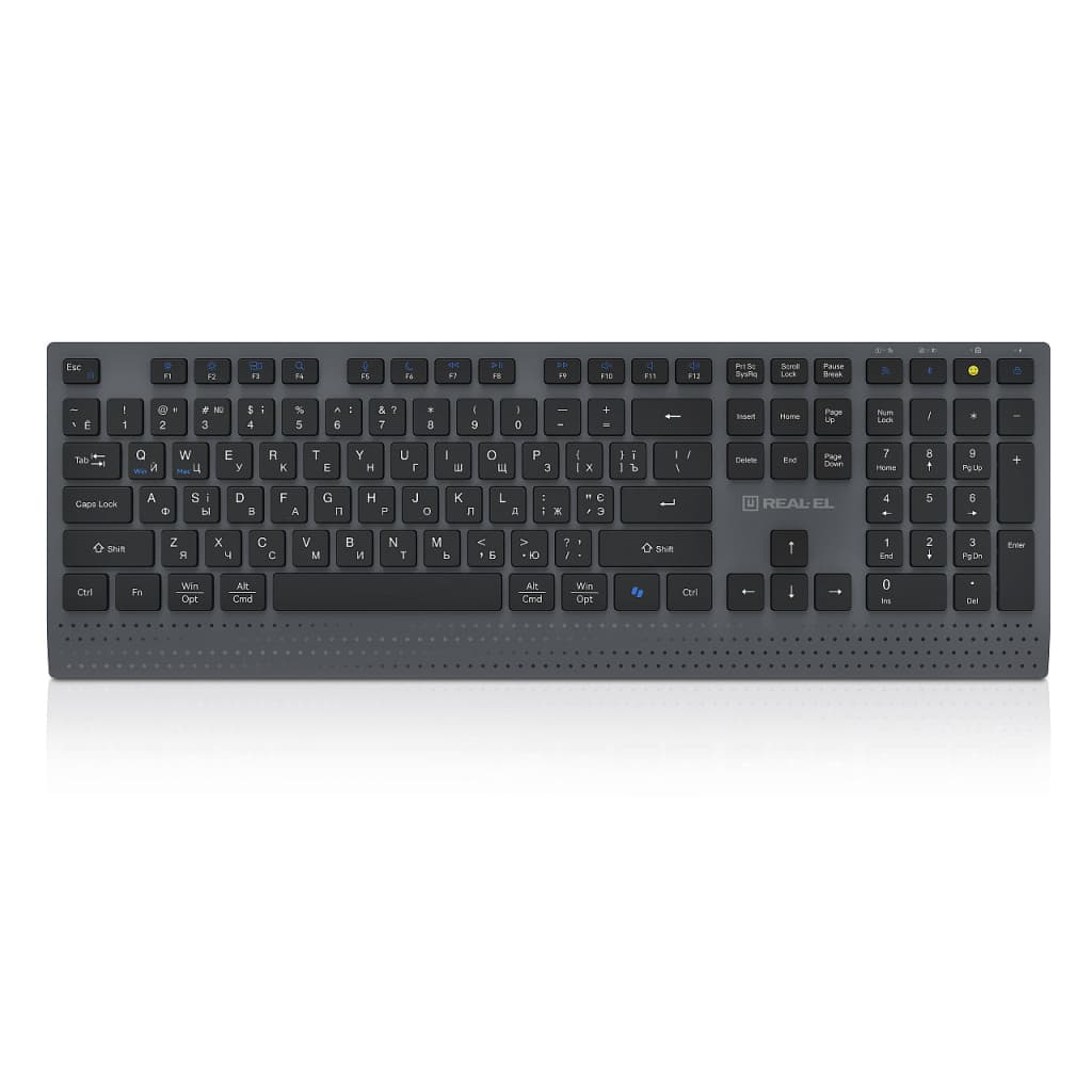 Клавіатура REAL-EL RK-715W Wireless/Bluetooth Black/Gray (EL123100051)