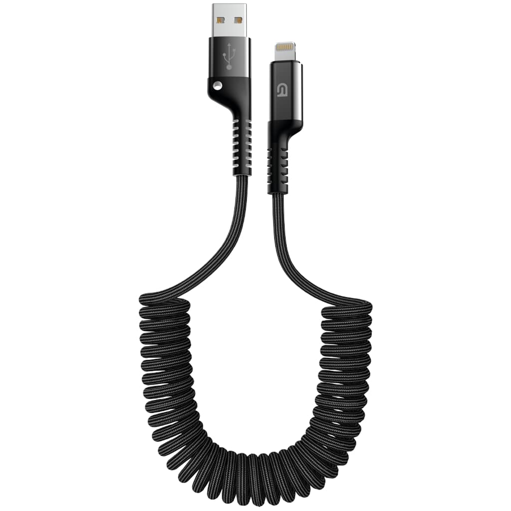 Дата кабель USB 2.0 AM to Lightning 1.0m Spiral 2.4A black Armorstandart (ARM75391)