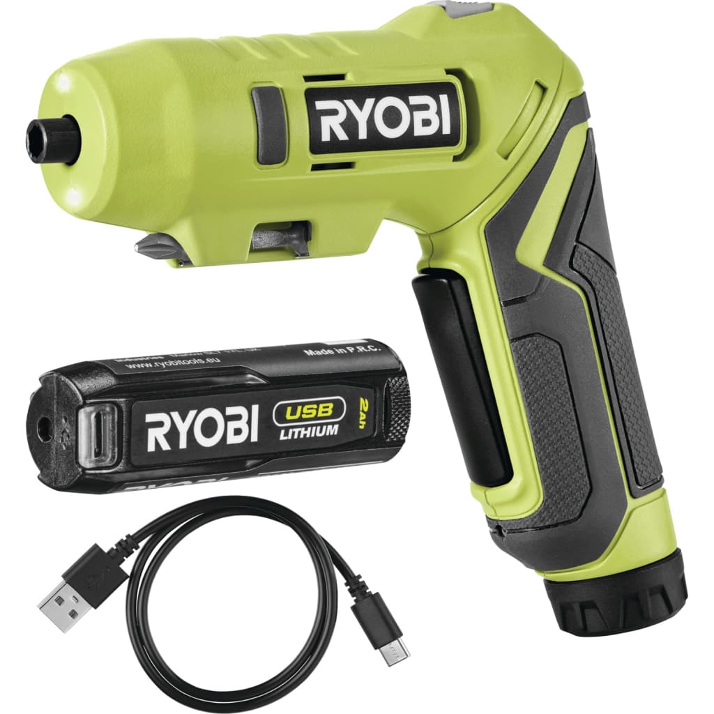 Викрутка акумуляторна Ryobi RSDP4-120G 4В, USB, Lithium, 1х2Ah, 5Нм, 200об/хв, поворотна ручка (5133005958)