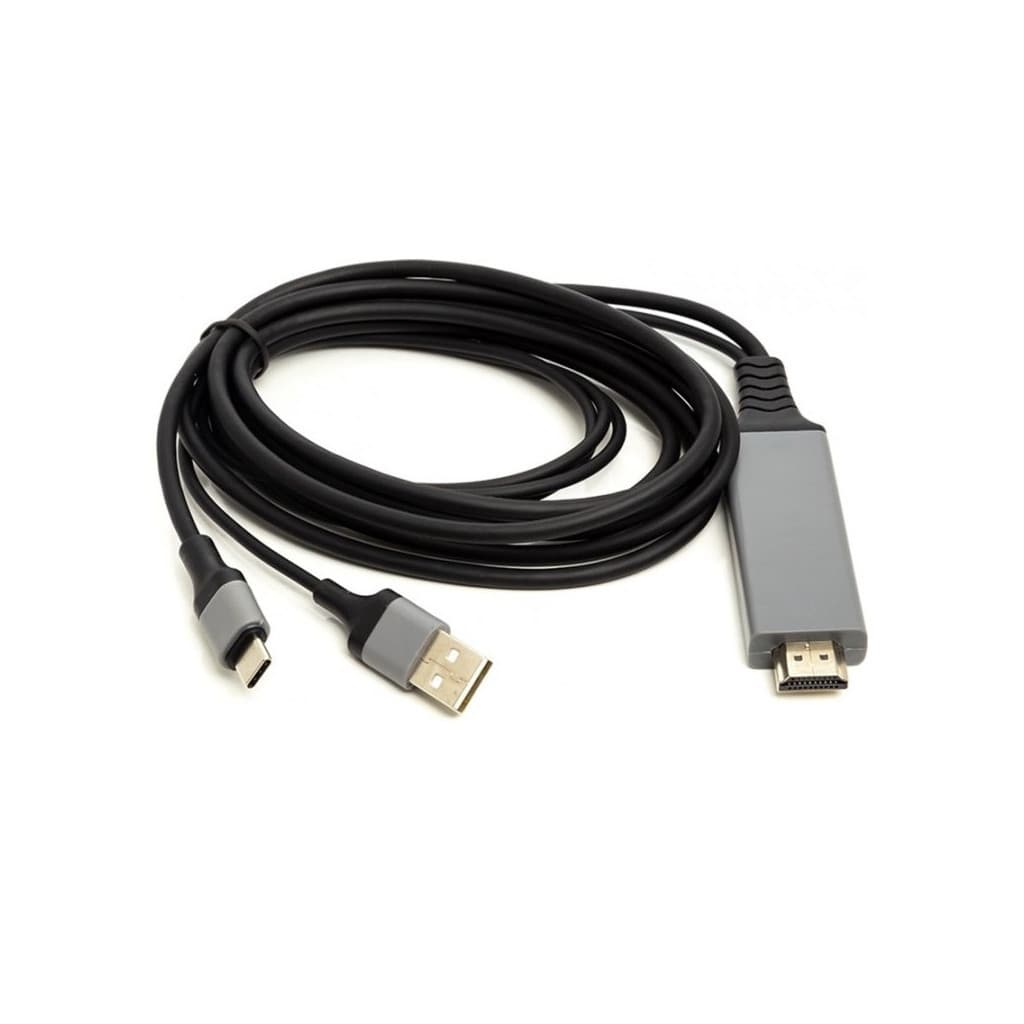 Кабель мультимедійний HDMI M to USB-C + USB2.0 AM 1.0m PowerPlant (CA912025)