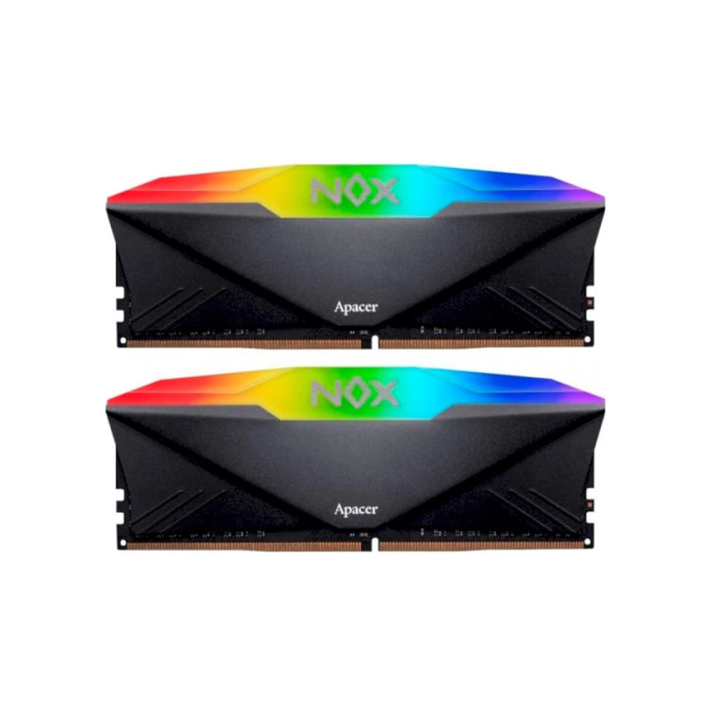 Модуль пам'яті для комп'ютера DDR4 16GB (2x8GB) 3200 MHz NOX RGB Black Apacer (AH4U16G32C28YNBAA-2)