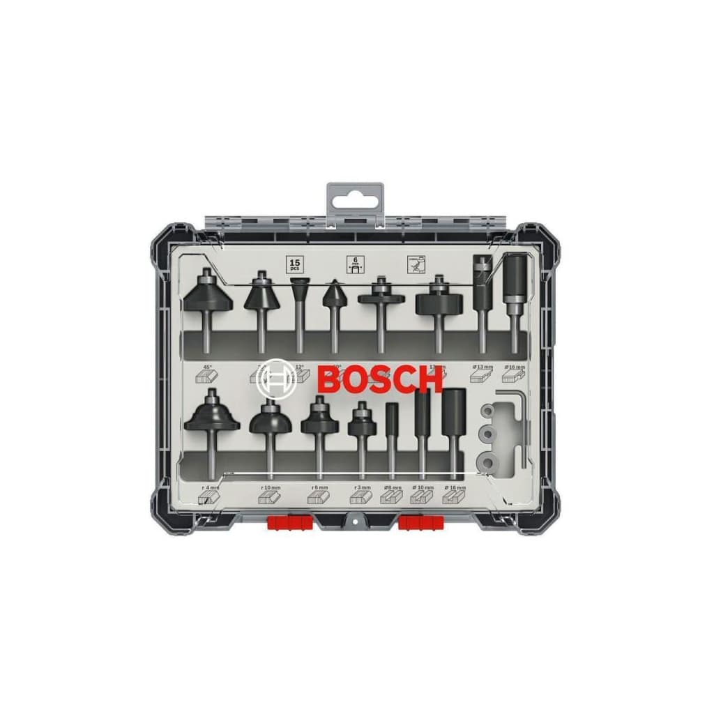 Набір фрез Bosch Professional комбінованих, 6мм, 15шт (2.607.017.471)