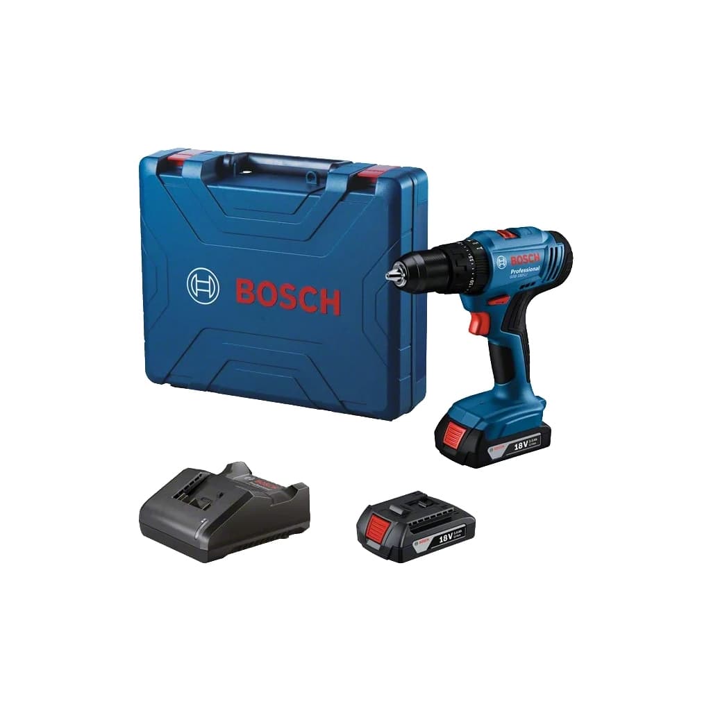 Шуруповерт Bosch GSB 183-LI 18V, 2х2Ah, 21-56Нм, 374-1815 об/хв, кейс, 1.2кг (0.601.9K9.100)