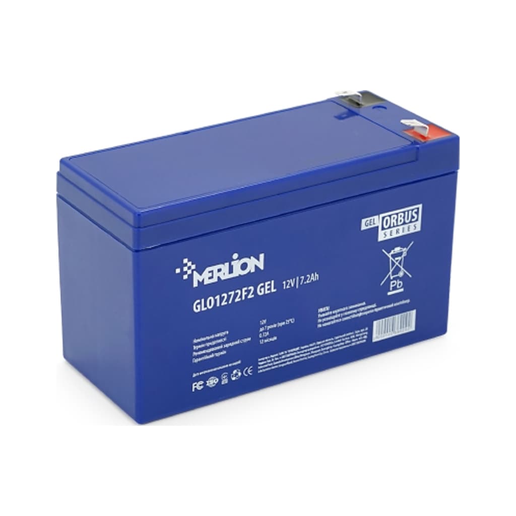 Батарея до ДБЖ Merlion GLO 12V 7.2Ah GEL (GLO1272F2 GEL)