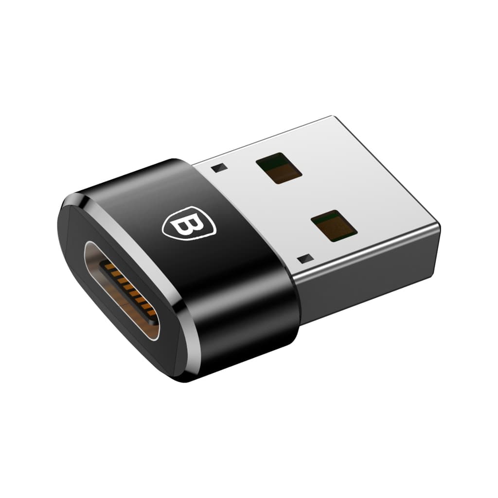 Перехідник USB 2.0 AF to USB-C black Baseus (CAAOTG-01)
