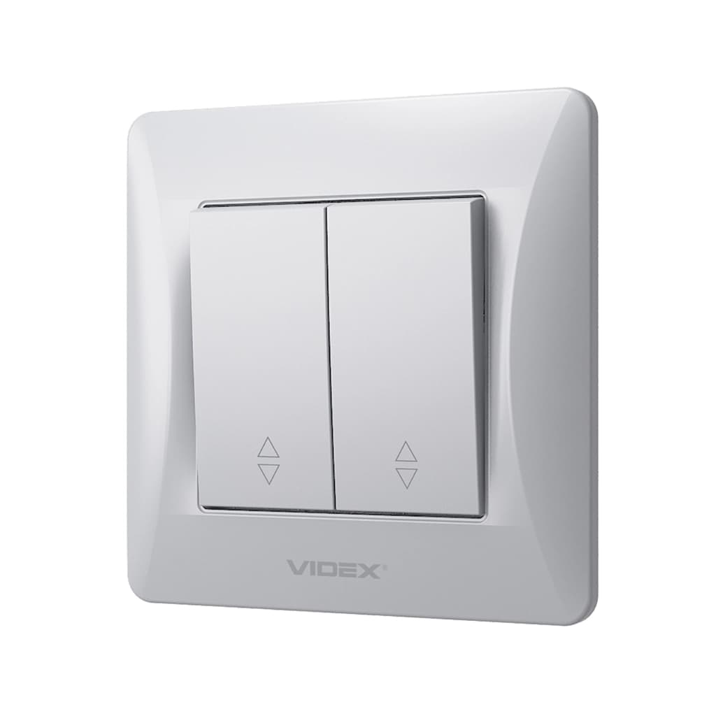 Перемикач Videx BINERA 2кл прохідний срібний йшов (VF-BNSW2P-SS)